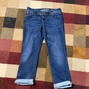 INConcepts Women's Dark Blue Denim Straight Leg Cropped Jeans